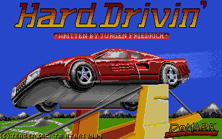 Hard Drivin' title screen for Atari ST